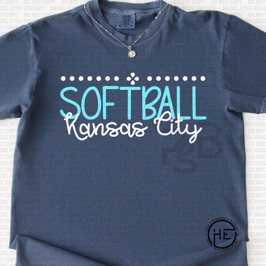 Softball Kansas City Simple Dots - DTF Transfer