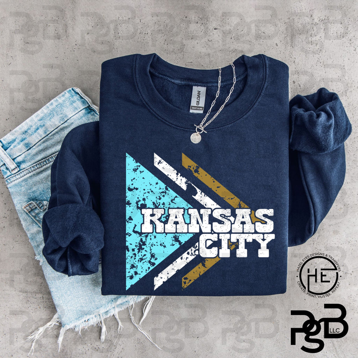 Retro Triangle KC Softball - DTF Transfer