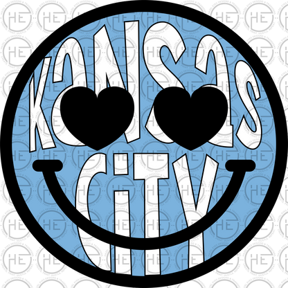 Kansas City Smiley Face with Heart Eyes