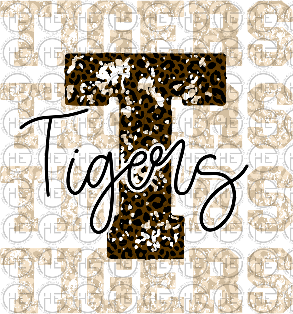 Tigers Leopard Print Letters