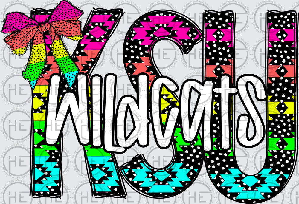 Neon Southwest KSU Wildcats - DTF Transfer