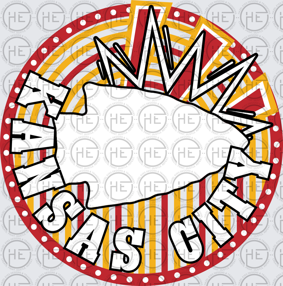 Retro Kansas City Arrowhead Circle - DTF Transfer