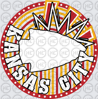 Retro Kansas City Arrowhead Circle - DTF Transfer