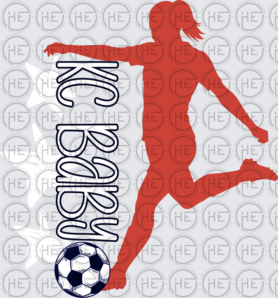 KC Women's Soccer Silhouette Pocket - DTF Transfer