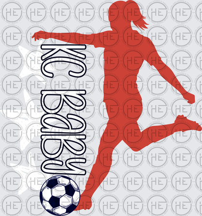 KC Women's Soccer Silhouette Pocket - DTF Transfer