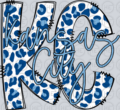 KC Blue Leopard Print