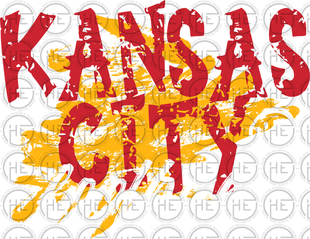 Paint Splatter Kansas City Football - DTF Transfer