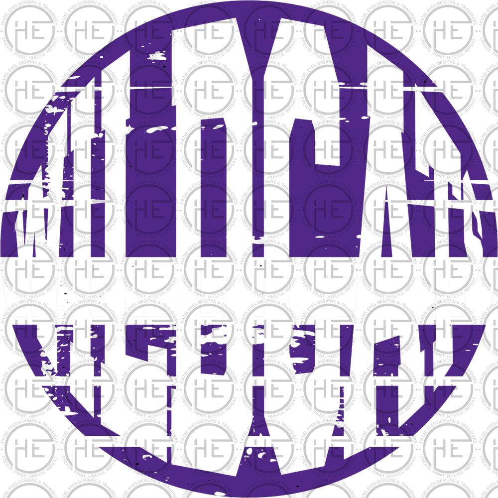Wildcats Purple Distressed Circle