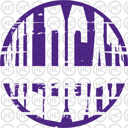 Wildcats Purple Distressed Circle