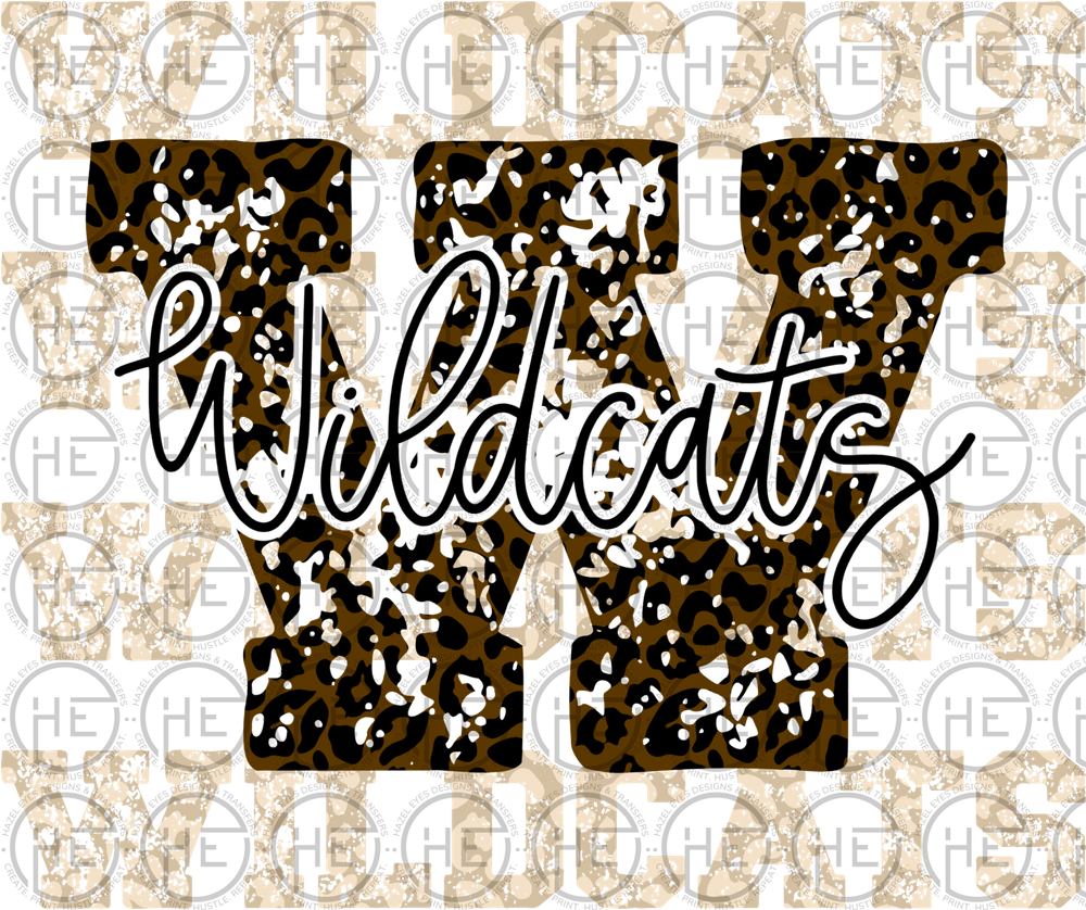 Wildcats Leopard Print Letters
