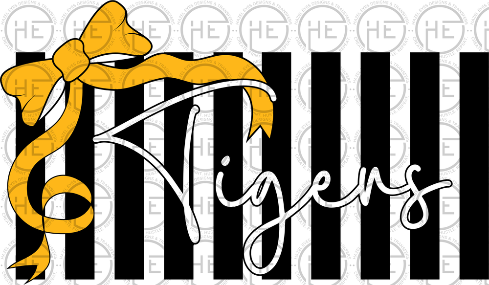 Pittsburgh Steelers Bow with Black and Gold Stripes