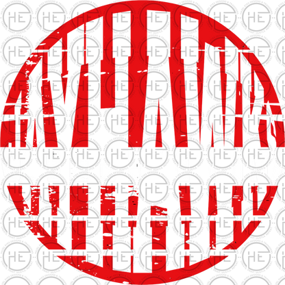 Jayhawks Red Distressed Circle