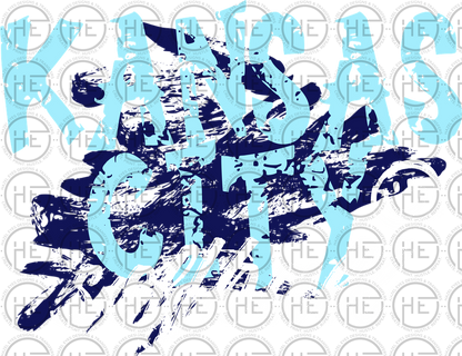 Paint Splatter Kansas City Softball - DTF Transfer