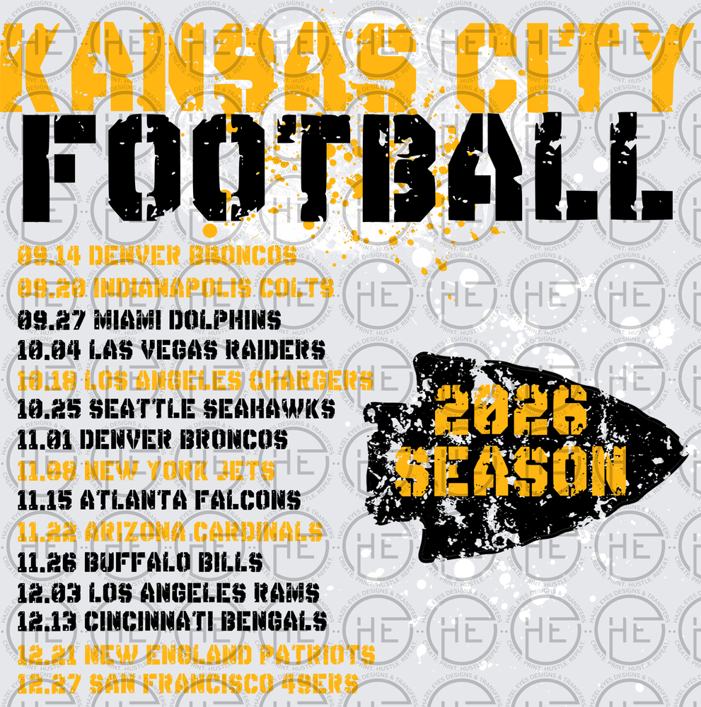 2026 KC Football Tour Red back - DTF Transfer