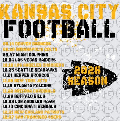 2026 KC Football Tour Red back - DTF Transfer